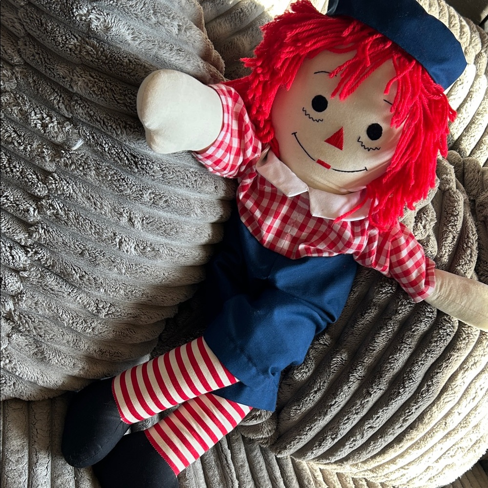 Raggedy Andy Vintage Collectible Doll Sweet Face "I Love you,” Large Rag Doll - Picture 3 of 12